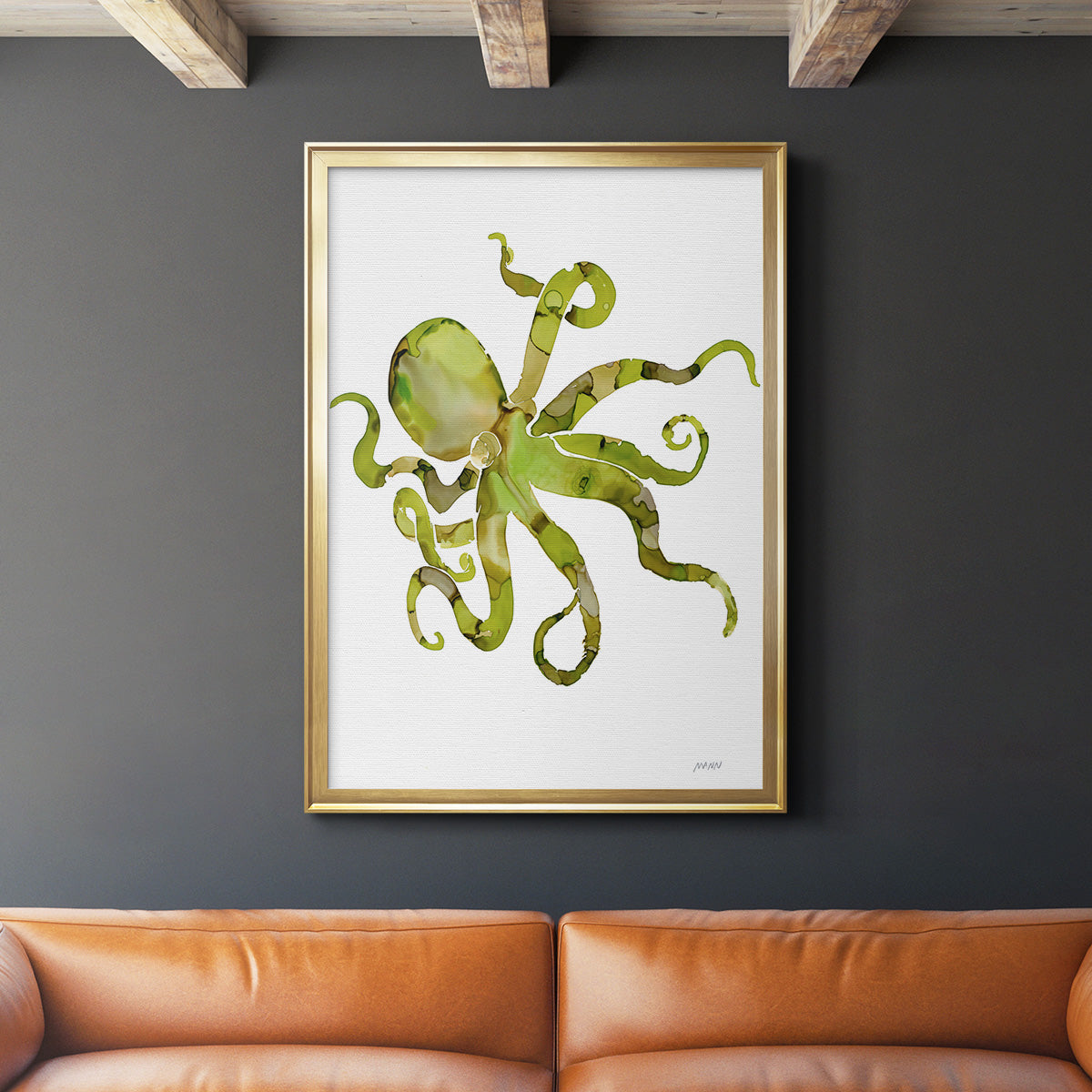 Octopus - Modern Framed Canvas Print
