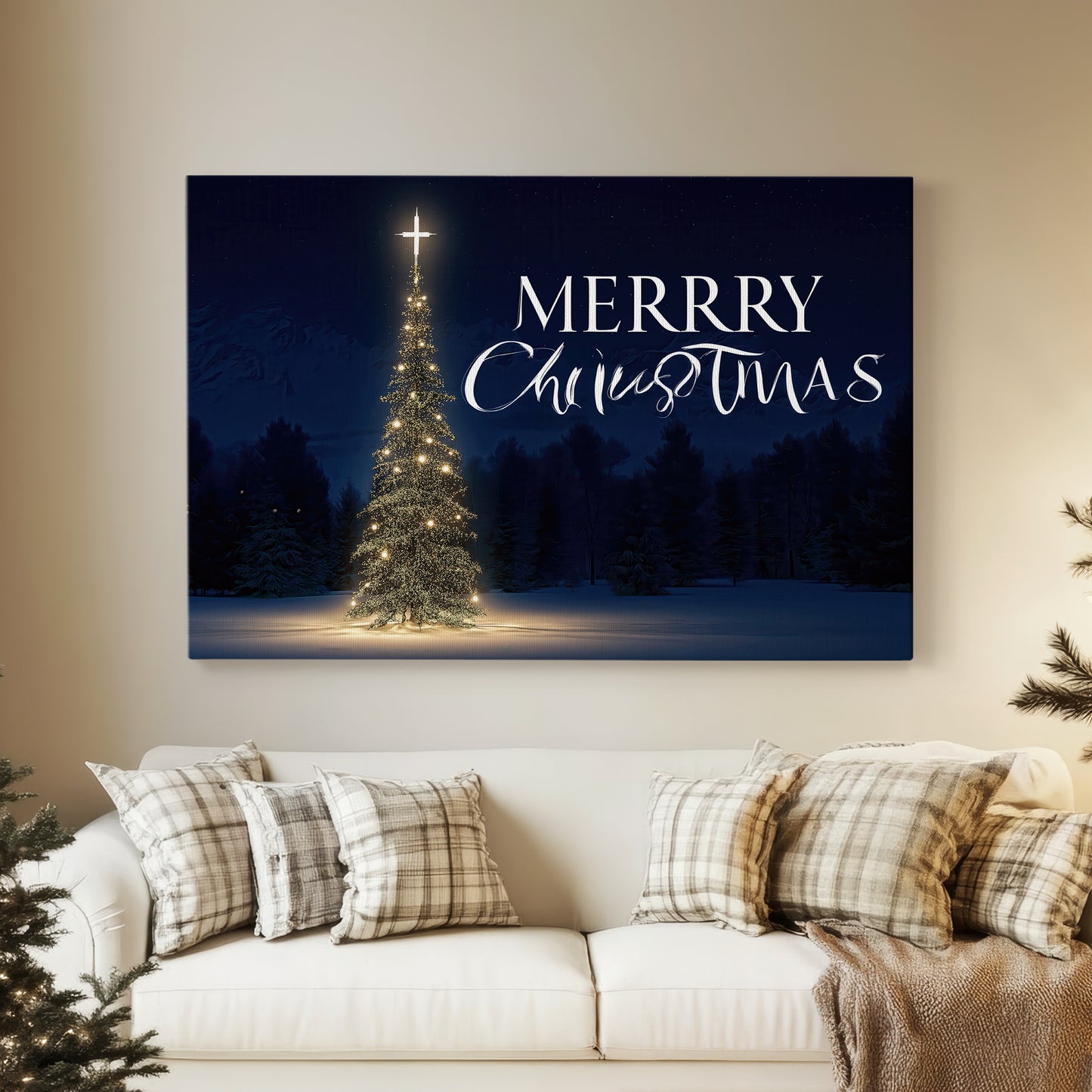 Quiet Blue Fir Serenade - Canvas Art Print