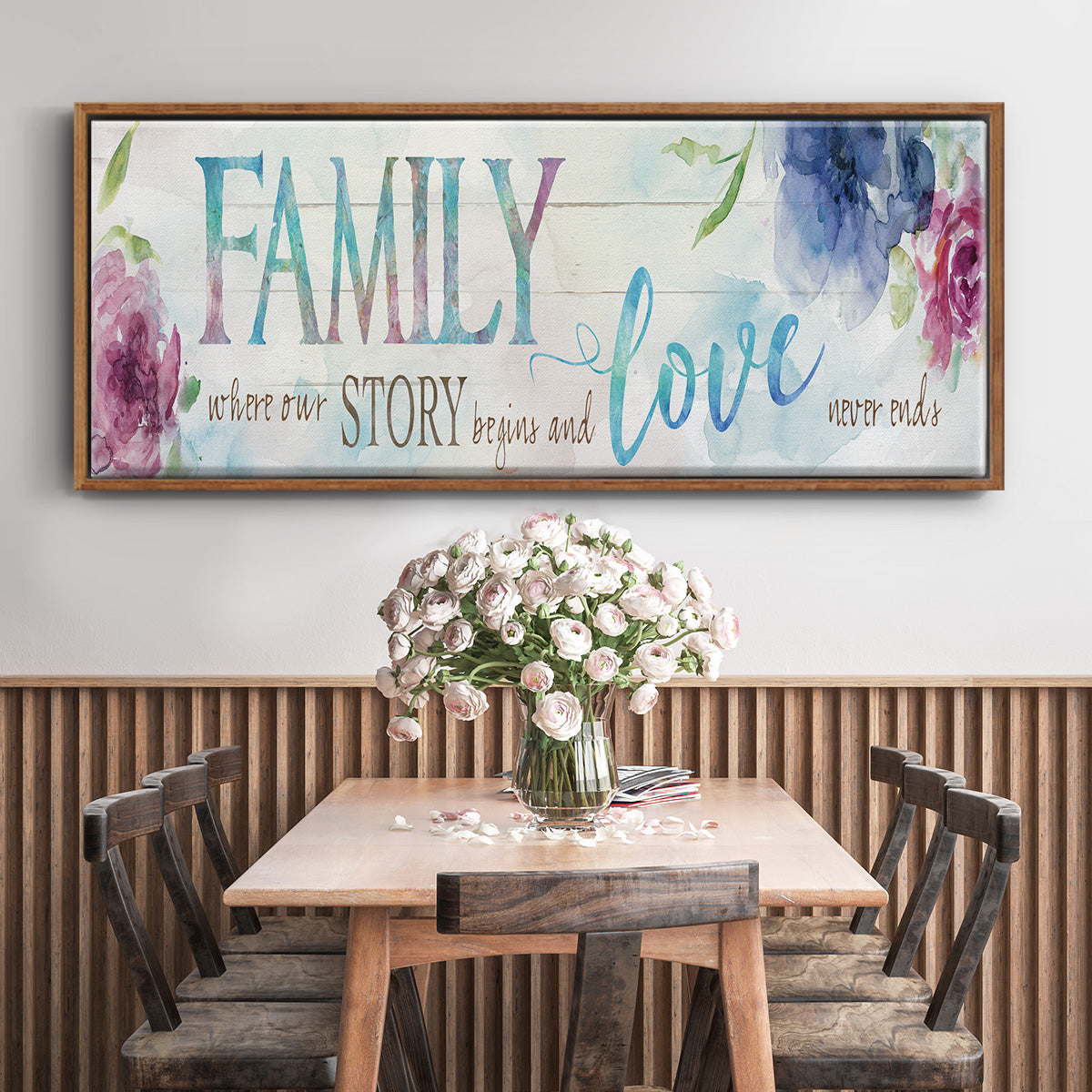 Family Love Story - Floater Framed Canvas Print