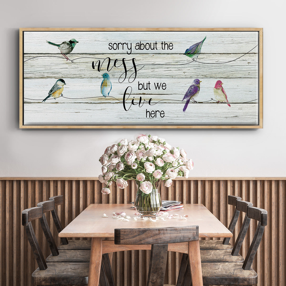 We Live Here - Floater Framed Canvas Print
