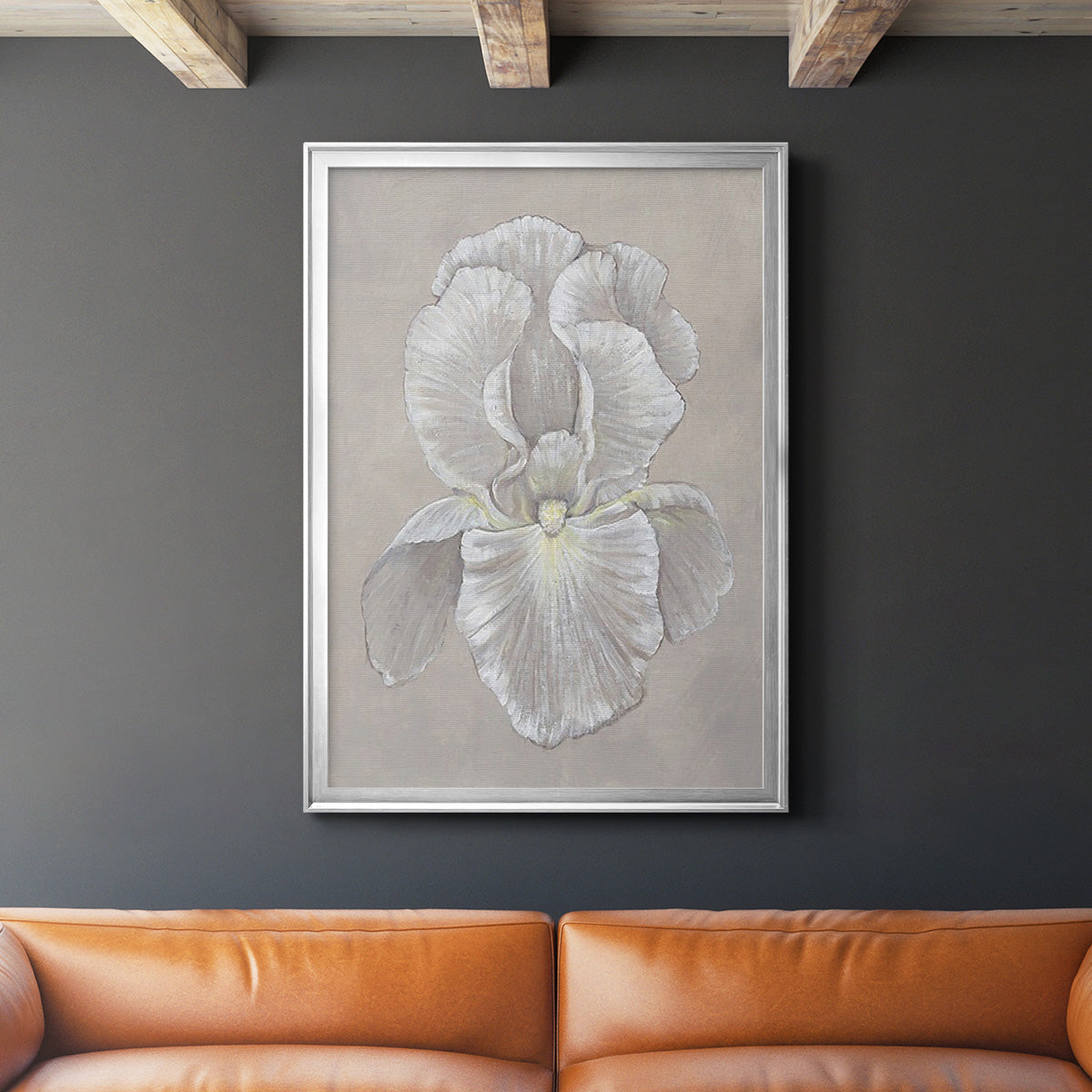 White Iris II - Modern Framed Canvas Print