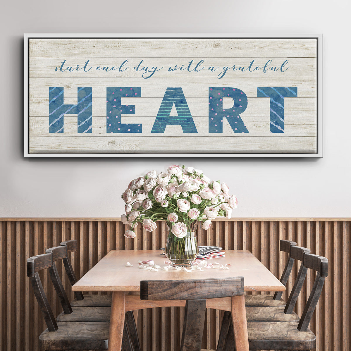 Grateful Heart - Floater Framed Canvas Print