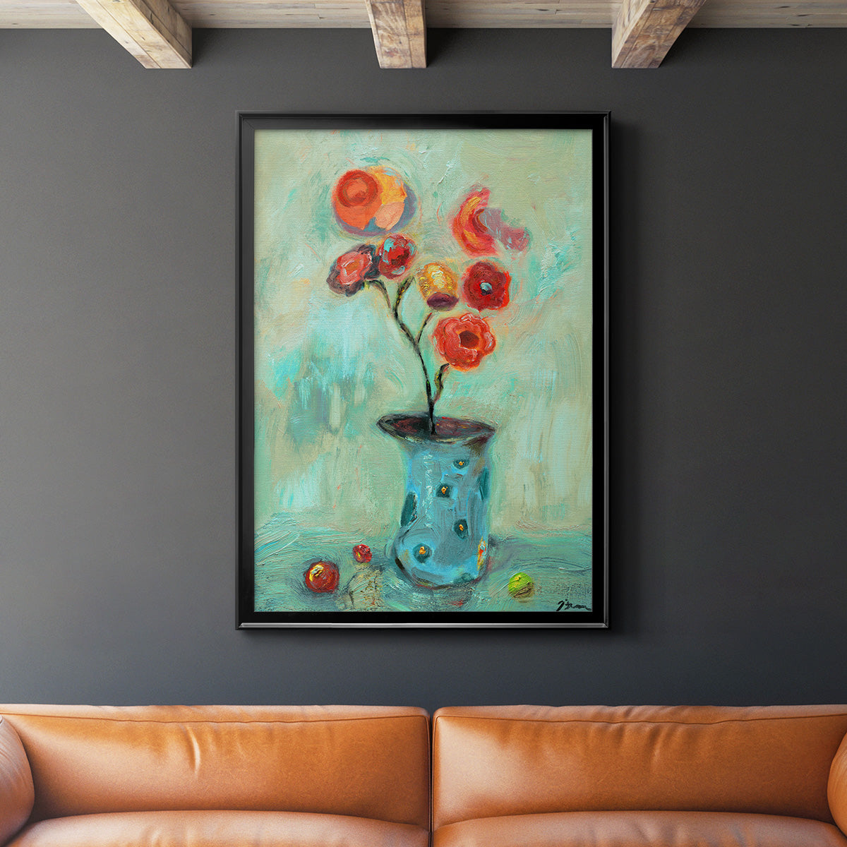 Orange Pop - Modern Framed Canvas Print