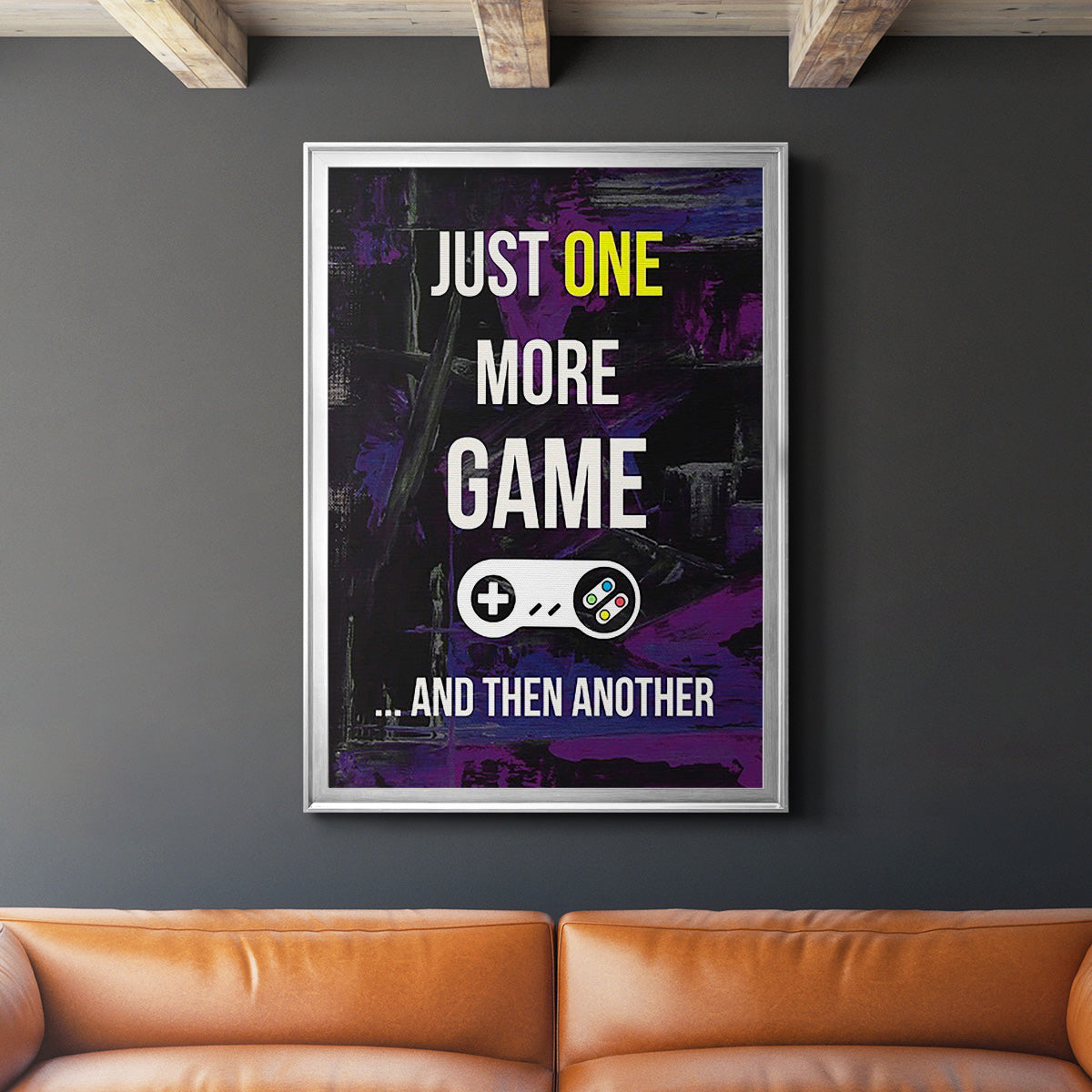 Gamer at Play II - Modern Framed Canvas Print