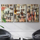 Stacked Houses I - Framed Premium Gallery Wrapped Canvas L Frame 3 Piece Set - Ready to Hang