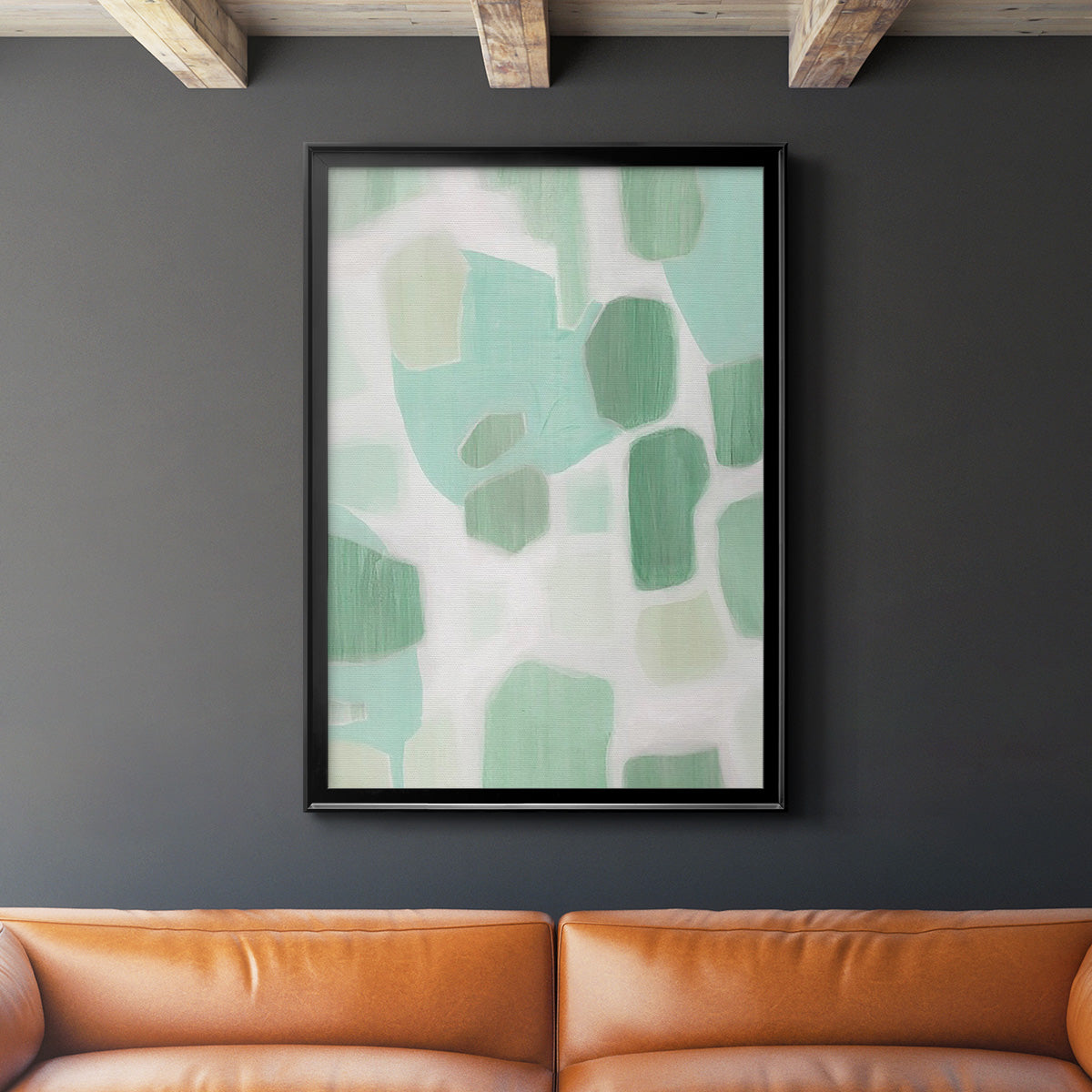 River Shapes II - Modern Framed Canvas Print