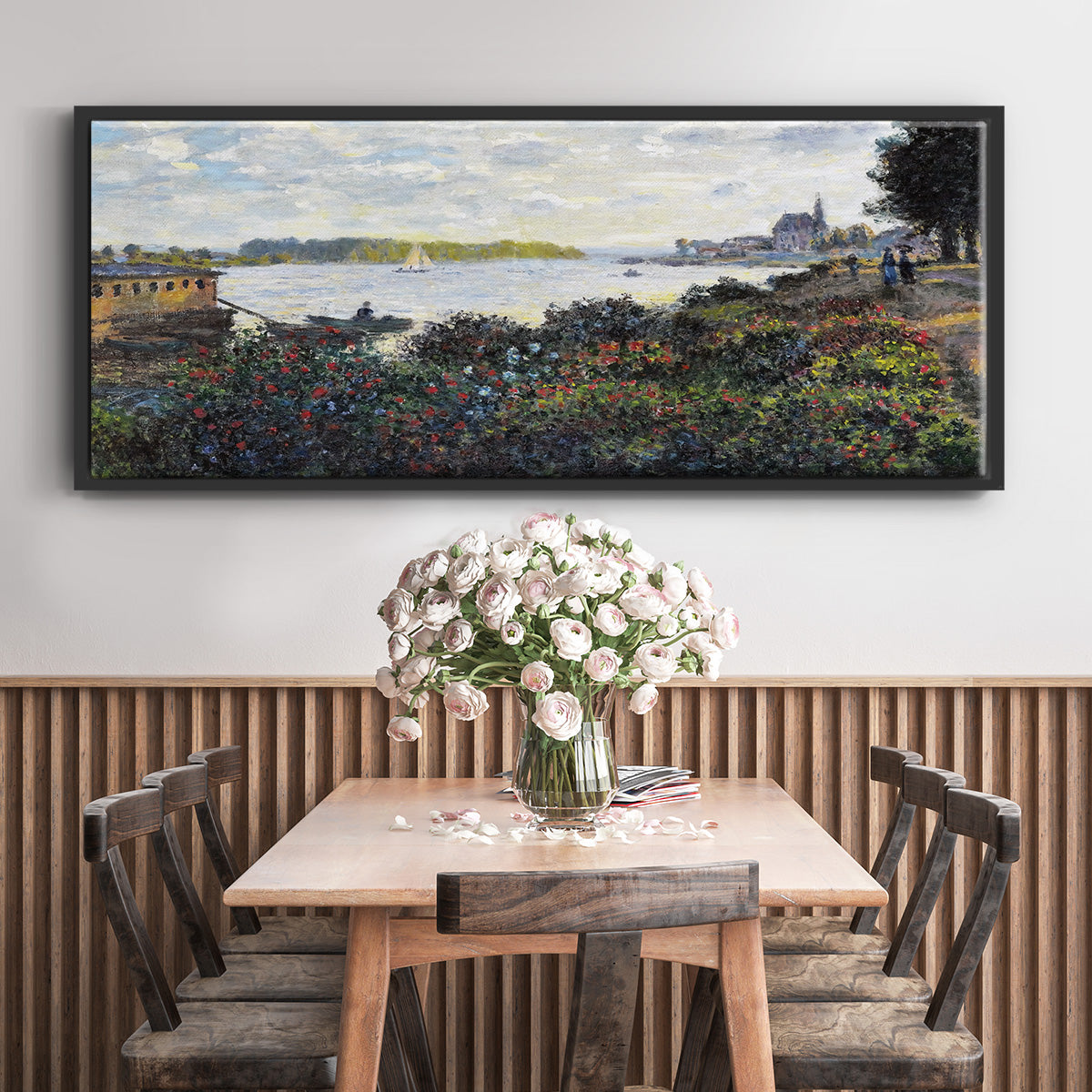 The Seine at Argenteuil, 1877 - Floater Framed Canvas Print