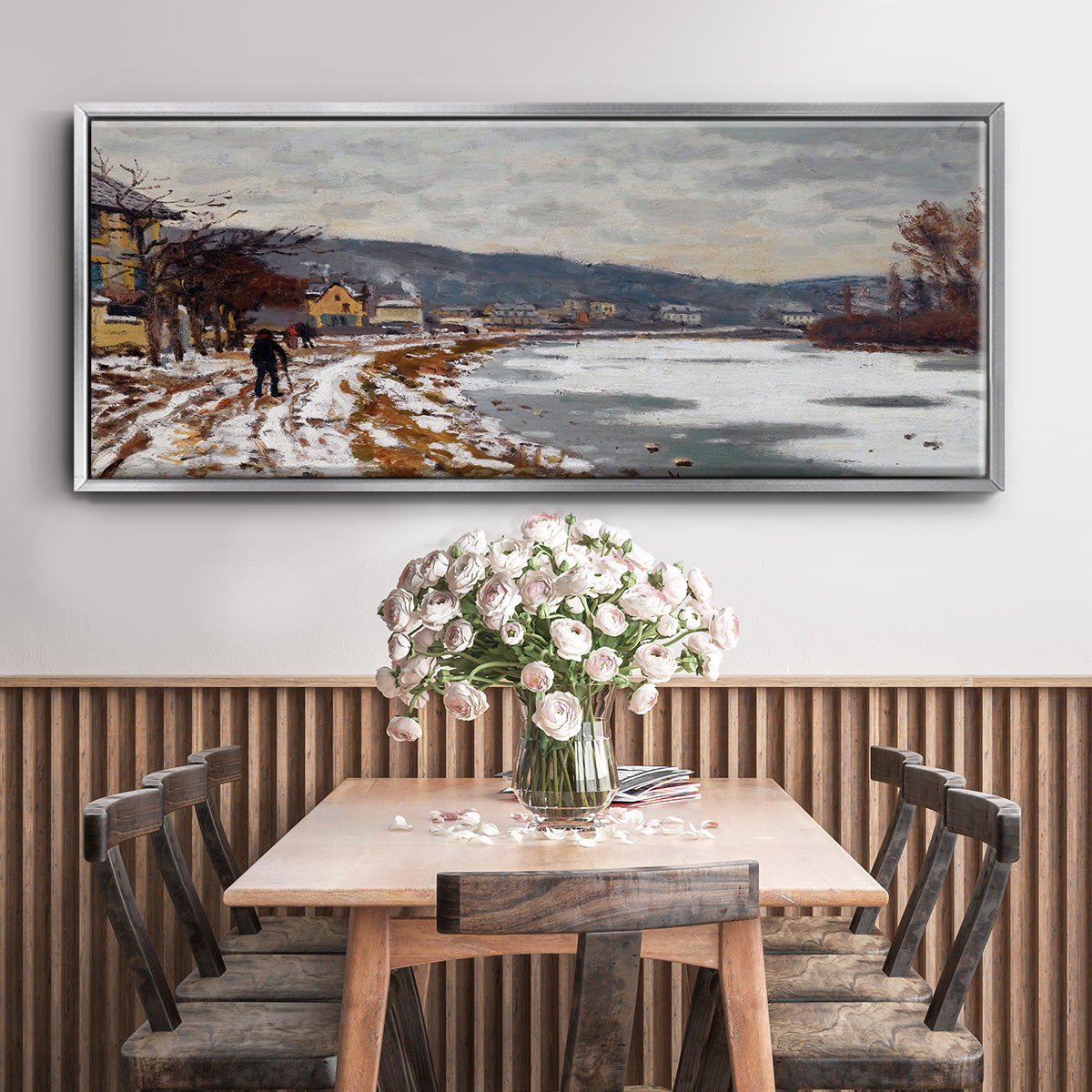 The Seine at Bougival, 1869 - Floater Framed Canvas Print