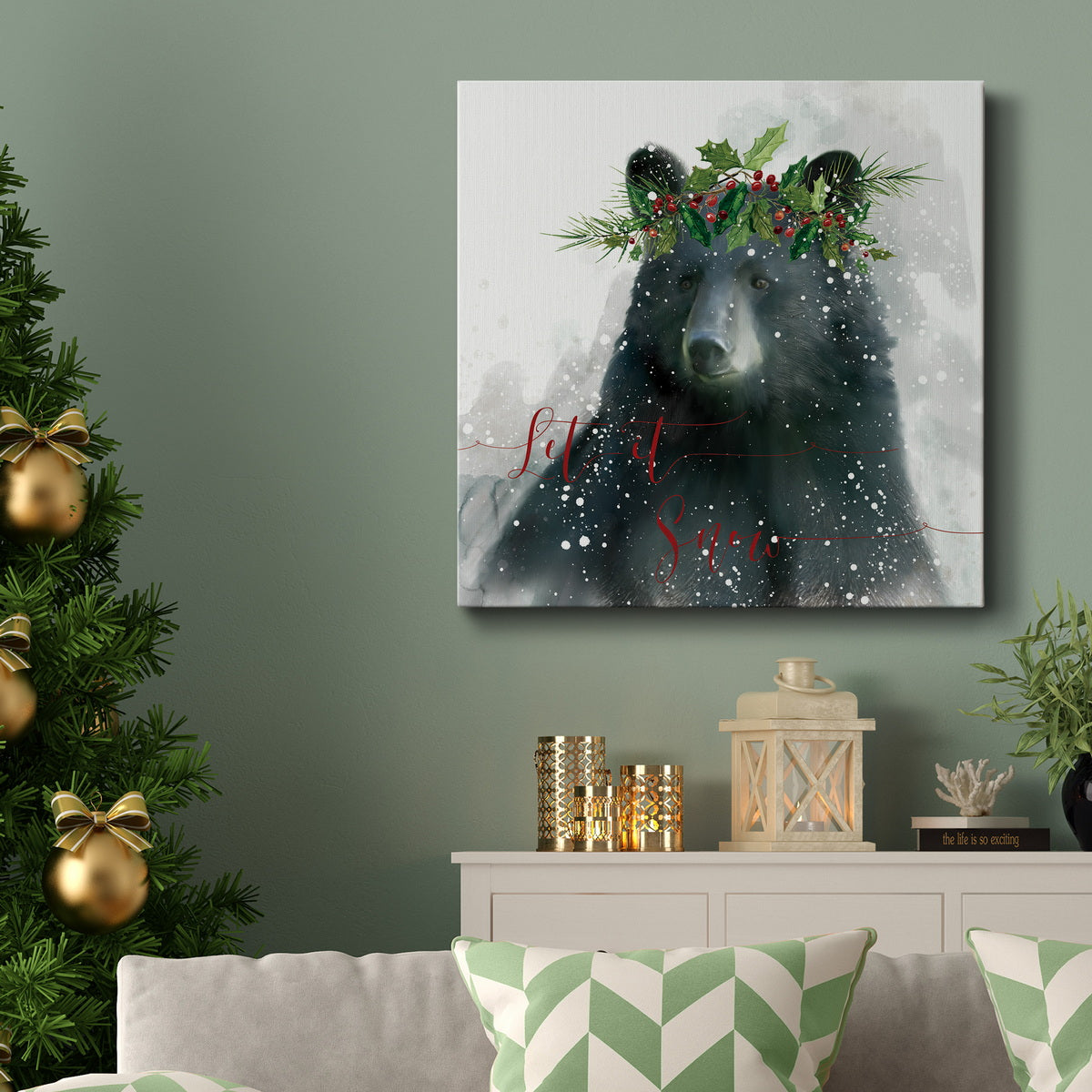 Let It Snow Bear-Premium Gallery Wrapped Canvas - Ready to Hang