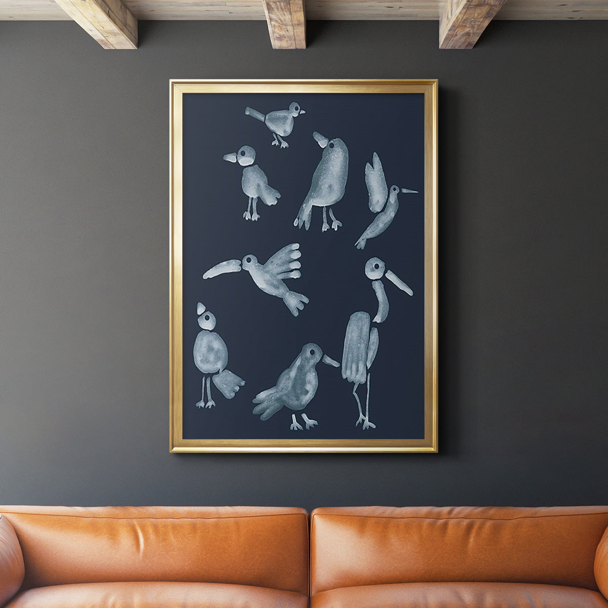 Flock II - Modern Framed Canvas Print