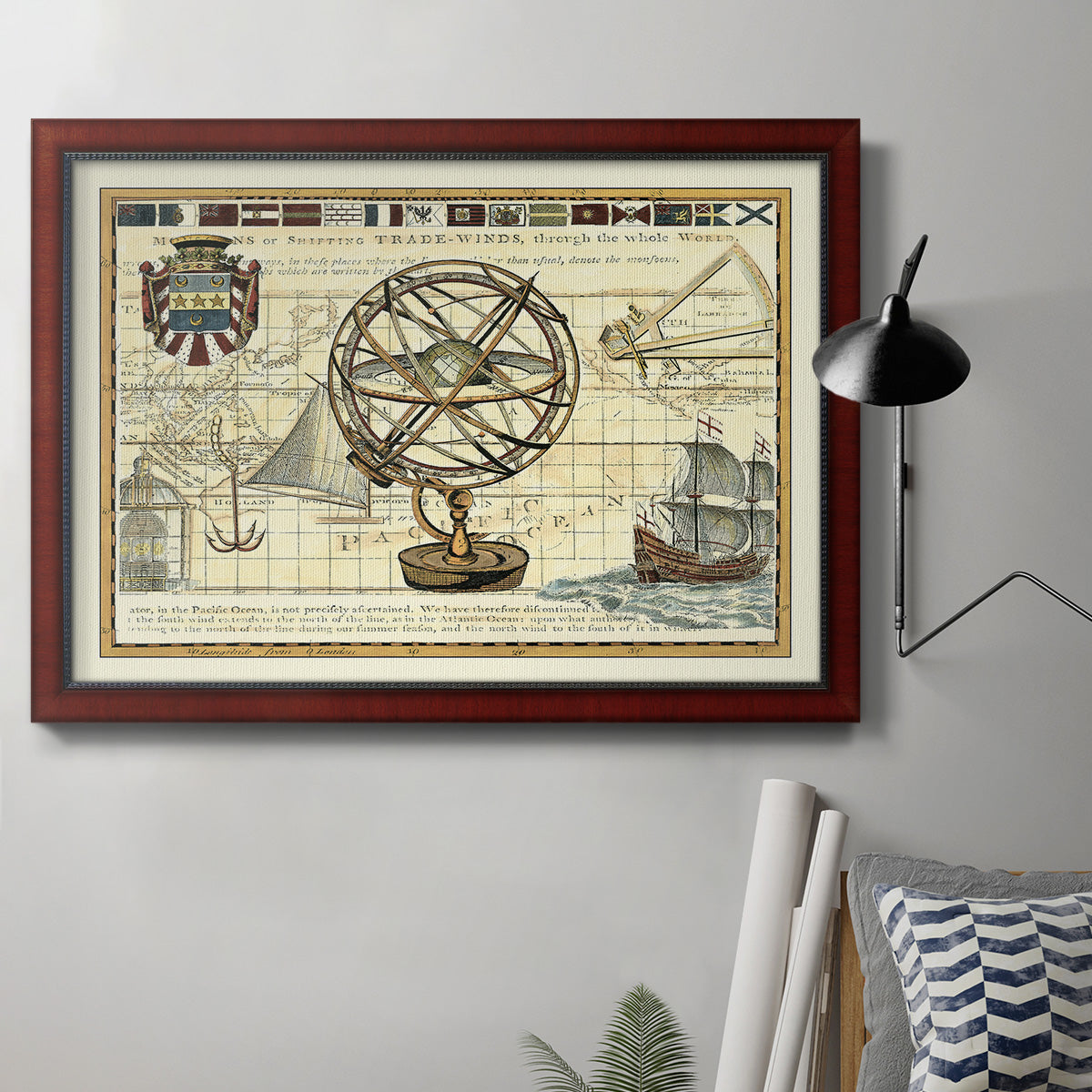 Nautical Map I Premium Framed Canvas- Ready to Hang