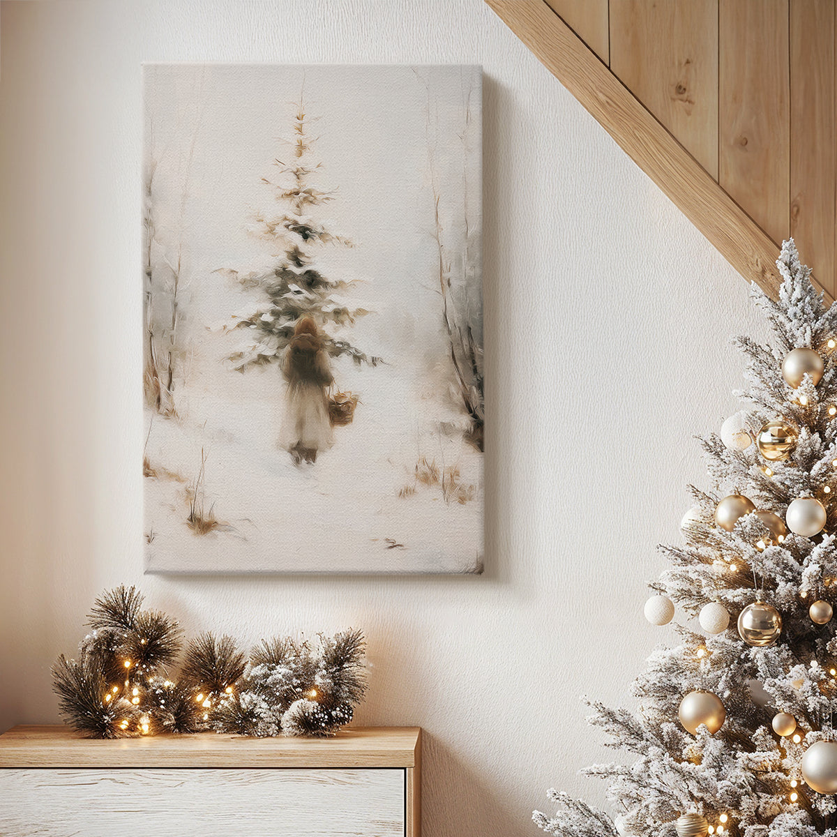 Frostlit Snow at Dusk - Canvas Art Print