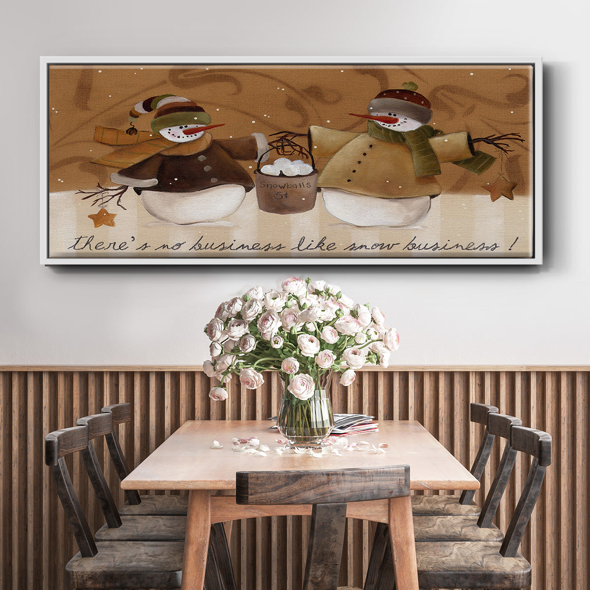 Snowballs - Floater Framed Canvas Print