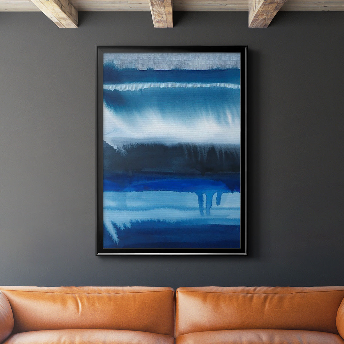 Deep Blue Shore II - Modern Framed Canvas Print