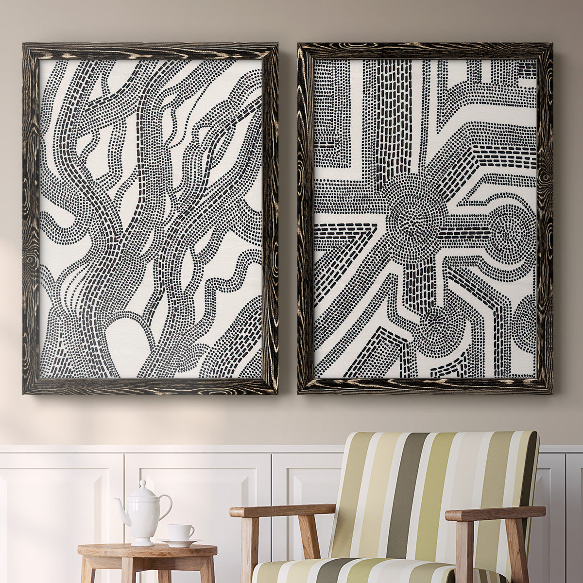 Dots and Dashes I - Premium Framed Canvas - Ready to Hang