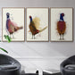 Pheasant Splash 3 - Framed Premium Gallery Wrapped Canvas L Frame 3 Piece Set - Ready to Hang