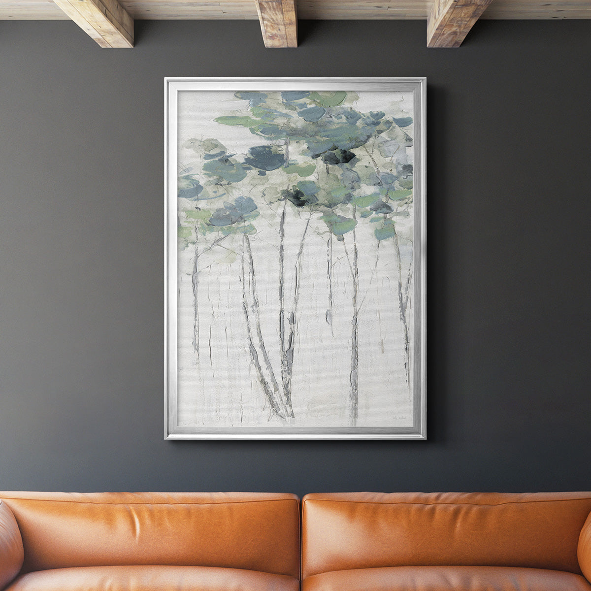 Impasto Tree Line I - Modern Framed Canvas Print