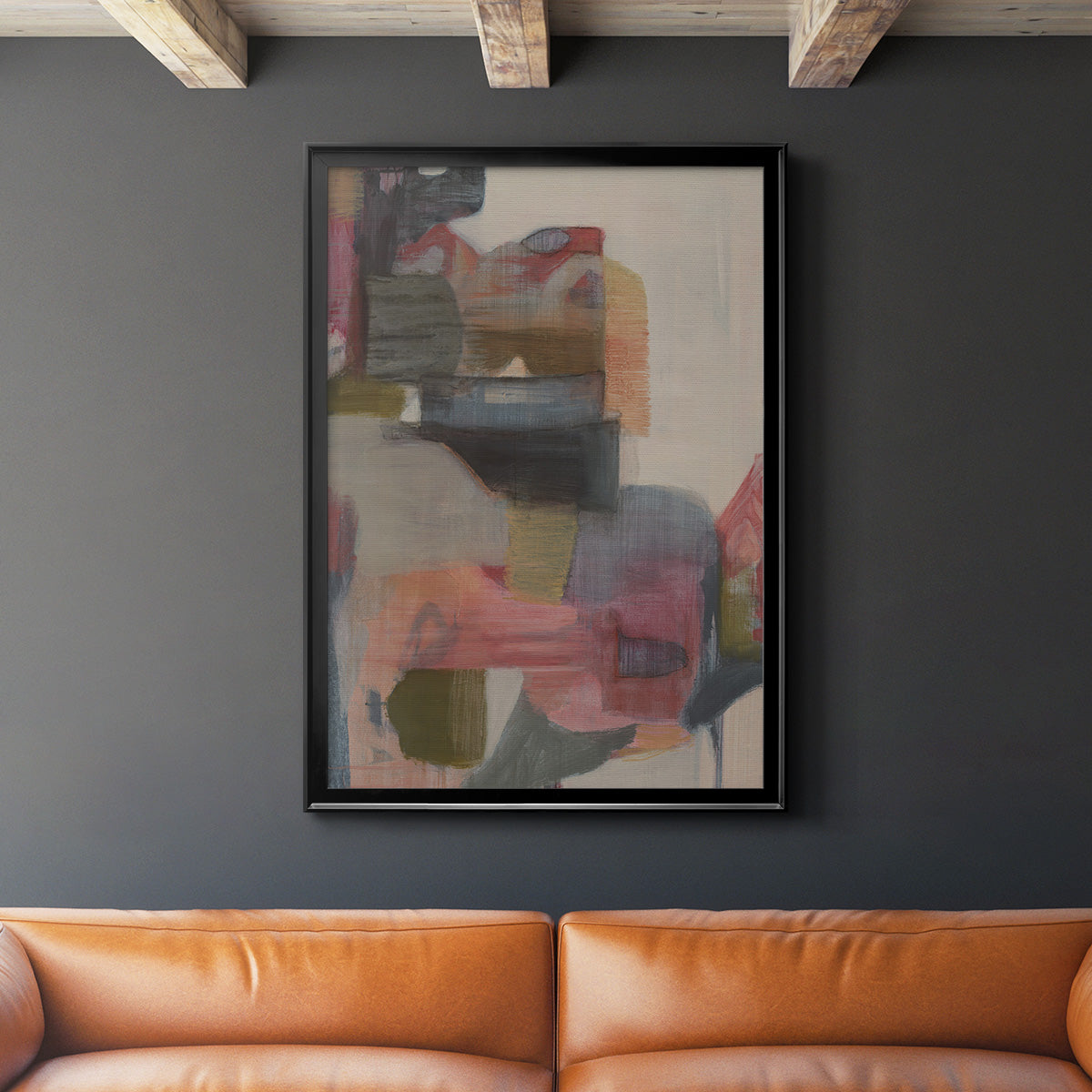 Geranium & Ginger - Modern Framed Canvas Print