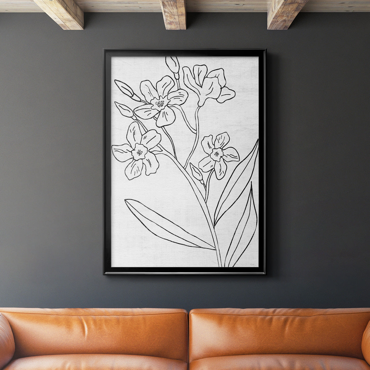 Botanical Sketch II - Modern Framed Canvas Print