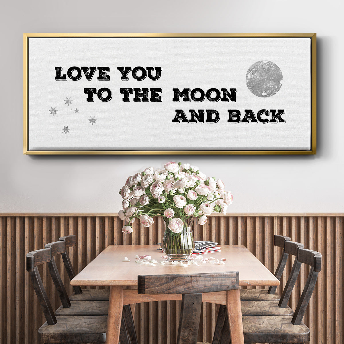 To the Moon and Back - Floater Framed Canvas Print