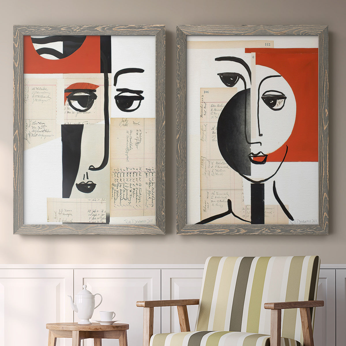 Faces of A Century III - Premium Framed Canvas 2 Piece Set - Ready to Hang