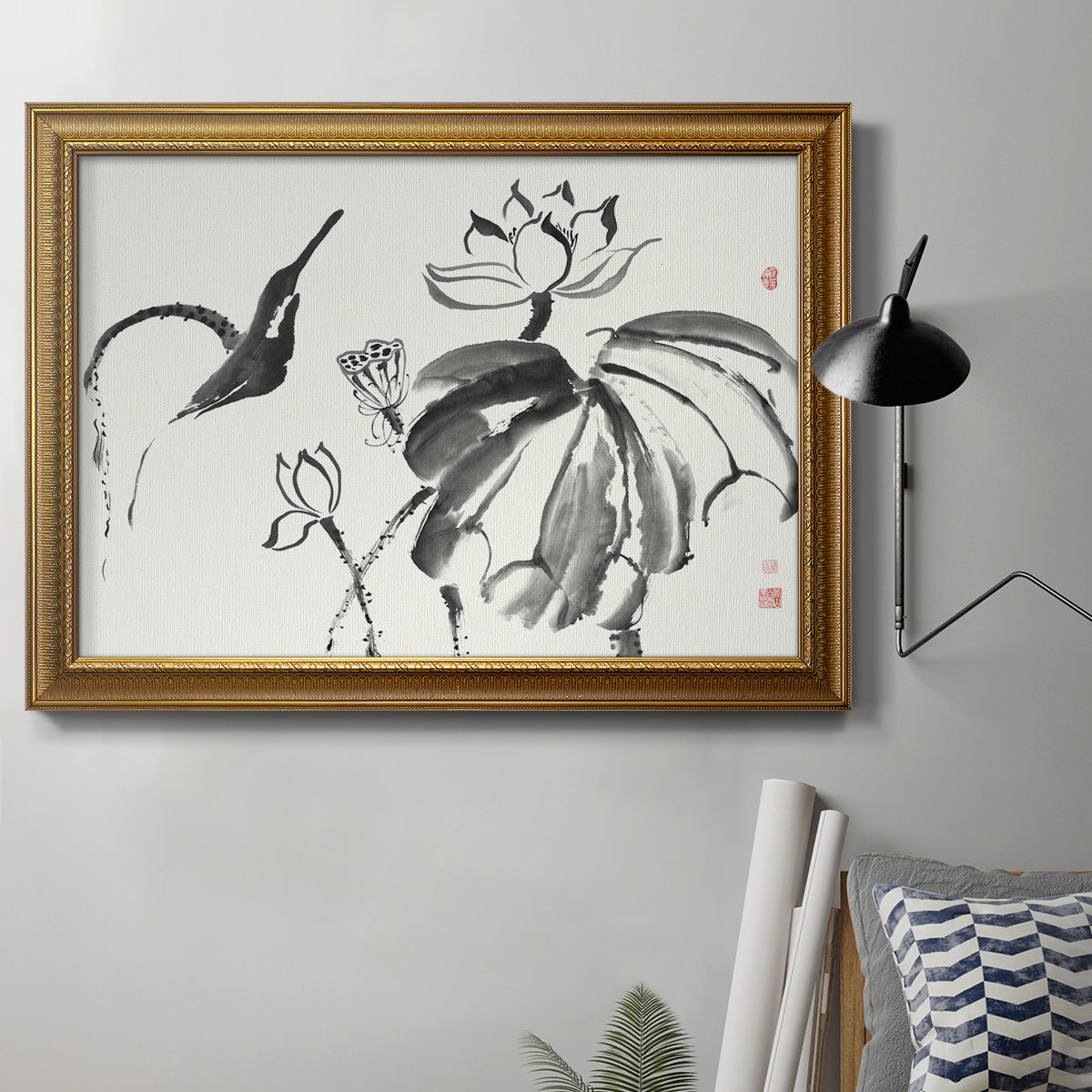 Lotus Study I Premium Framed Canvas- Ready to Hang