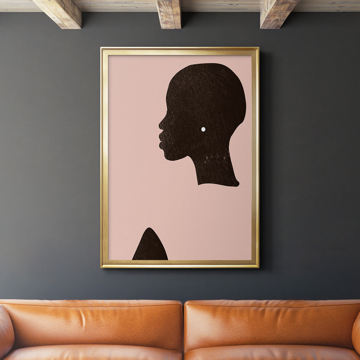 Pink Silhouette I - Modern Framed Canvas Print
