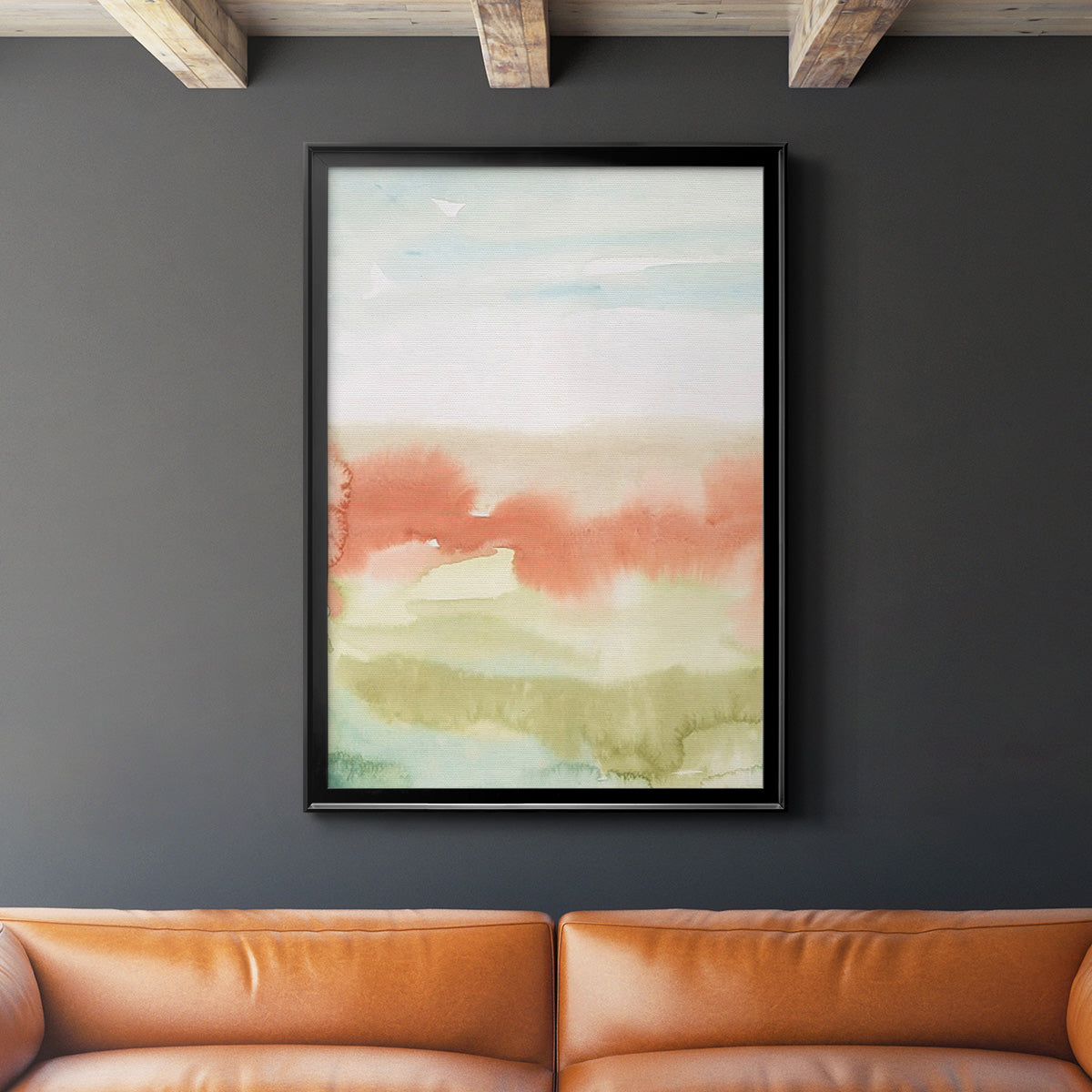Blushing Sunrise I - Modern Framed Canvas Print