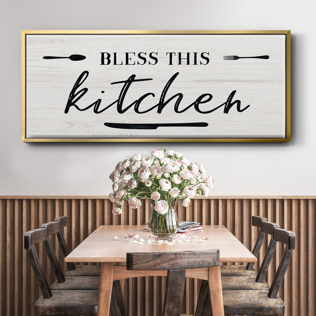 Bless this Kitchen - Floater Framed Canvas Print