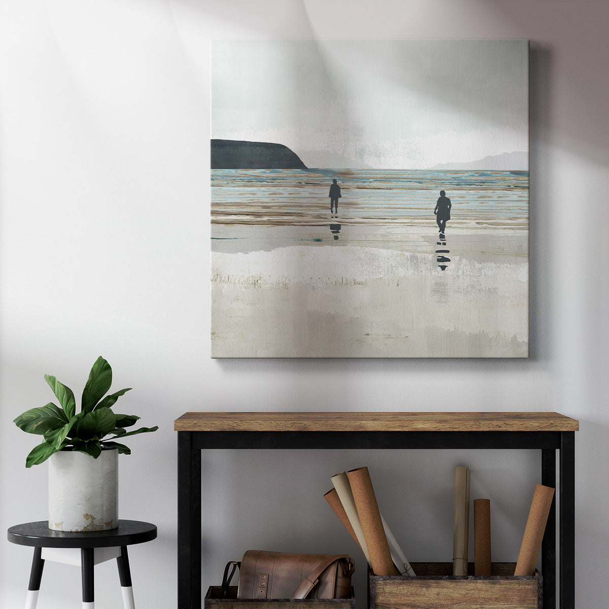 Beach Walking III-Premium Gallery Wrapped Canvas - Ready to Hang