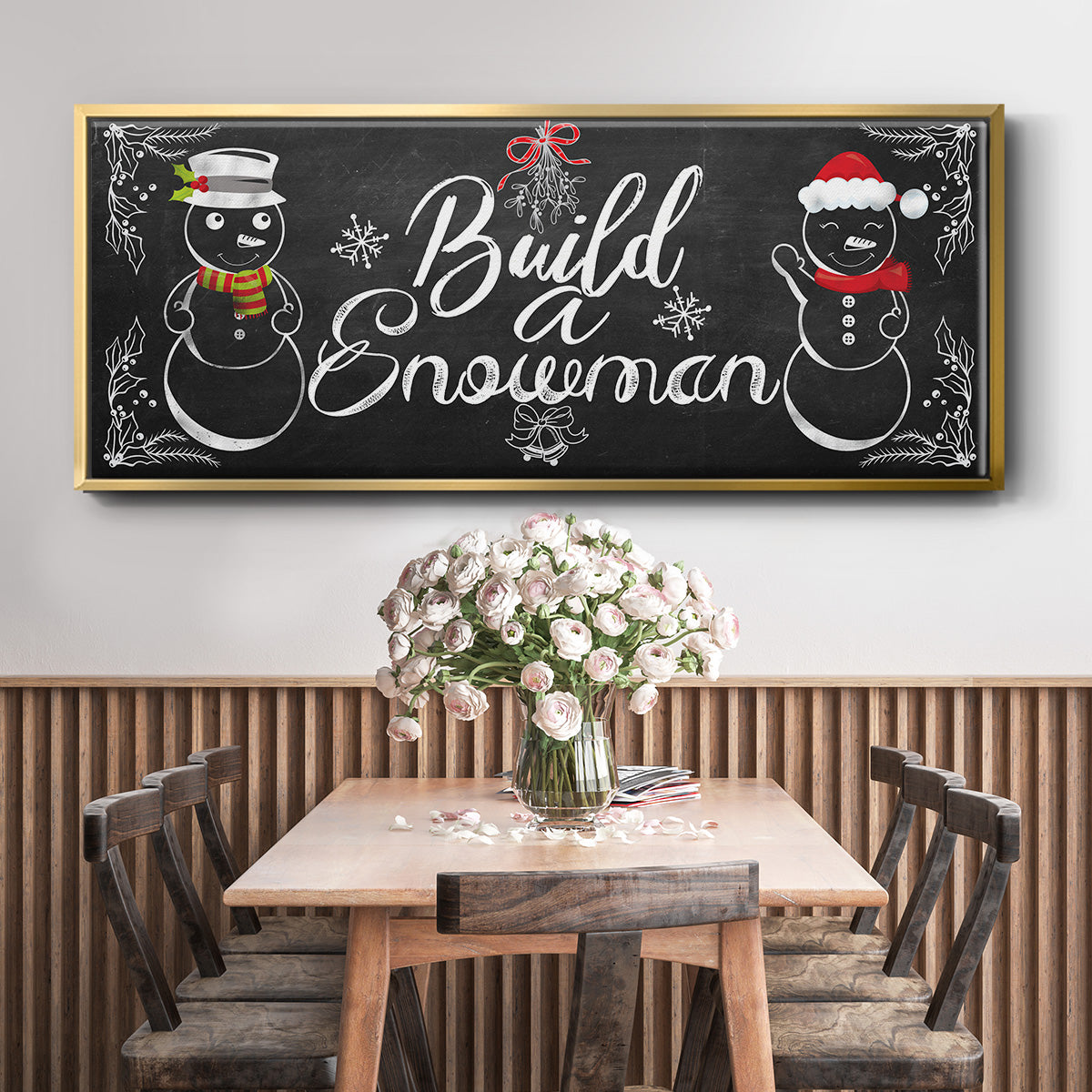 Build a Snowman - Floater Framed Canvas Print