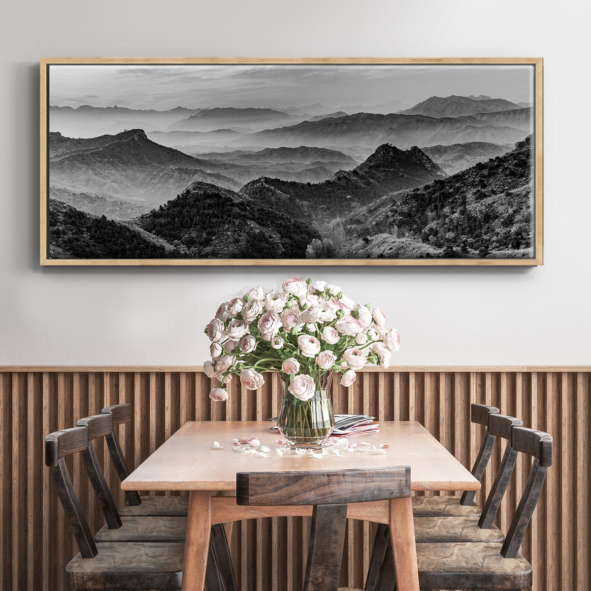Mountains of the Great Wall - Floater Framed Canvas Print