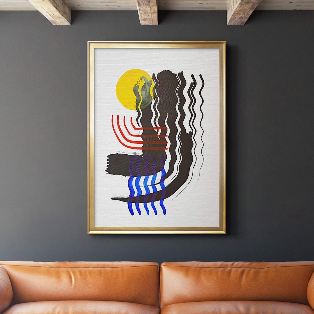 Shifting II - Modern Framed Canvas Print