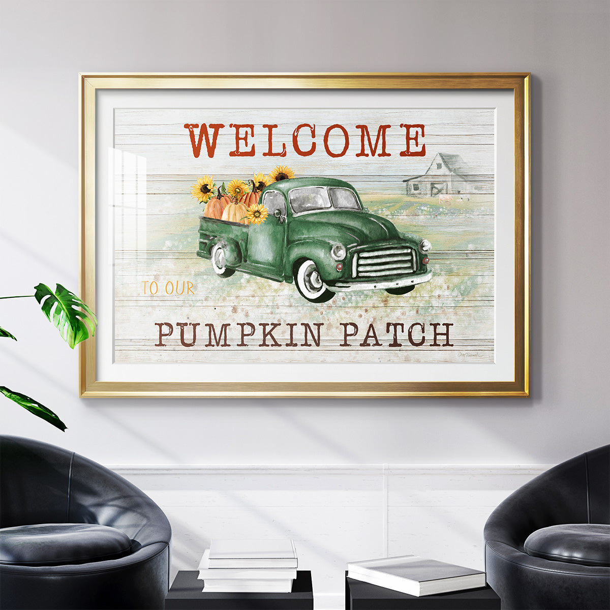 Pumpkin Patch - Modern Framed Art Print