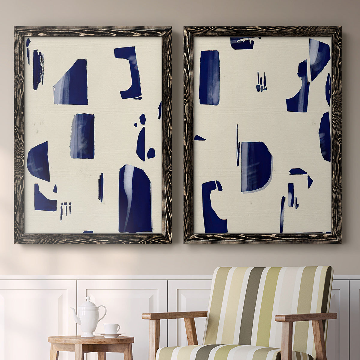 Fragment Abstraction I - Premium Framed Canvas 2 Piece Set - Ready to Hang