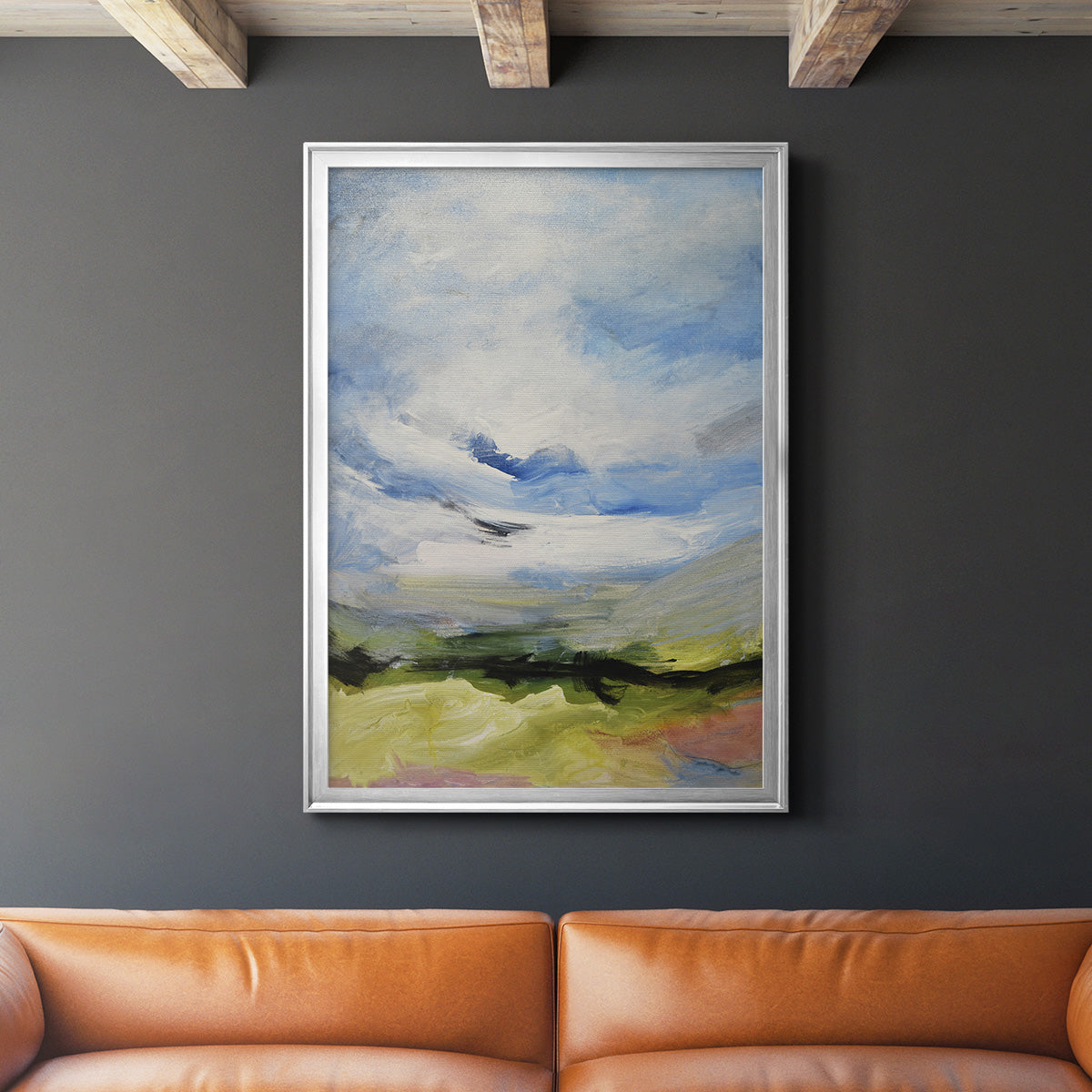 Around The Clouds IV - Modern Framed Canvas Print