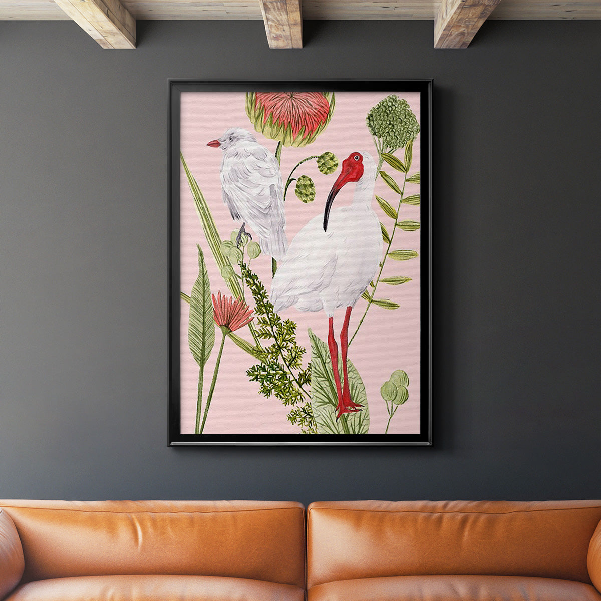 Birds in Motion II - Modern Framed Canvas Print