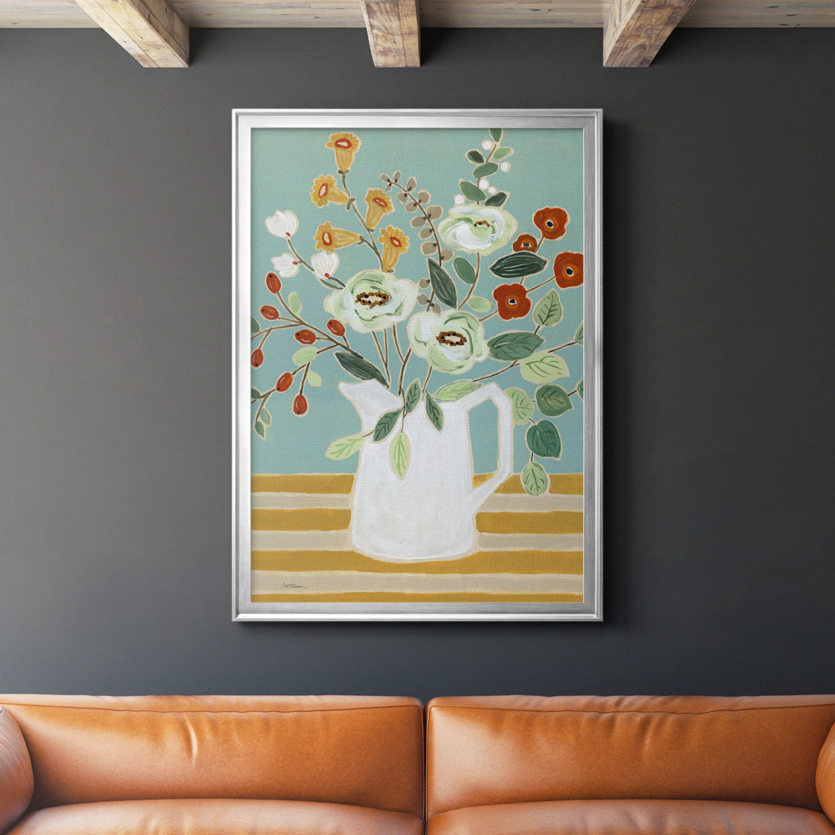 Joyful Blossoms II - Modern Framed Canvas Print