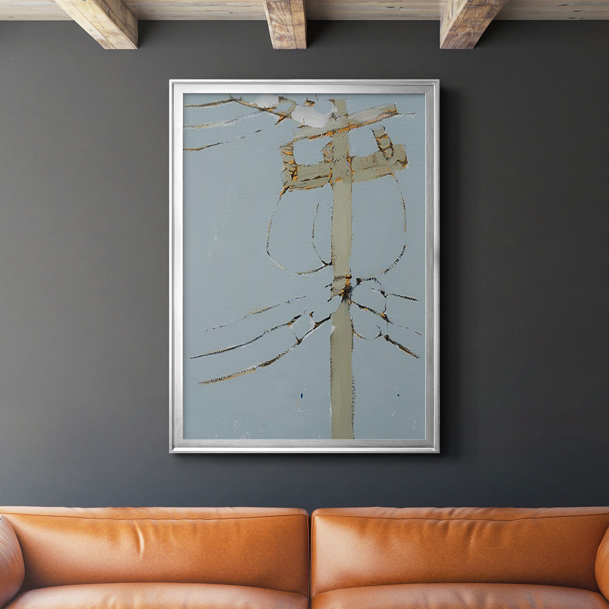 Wires V - Modern Framed Canvas Print