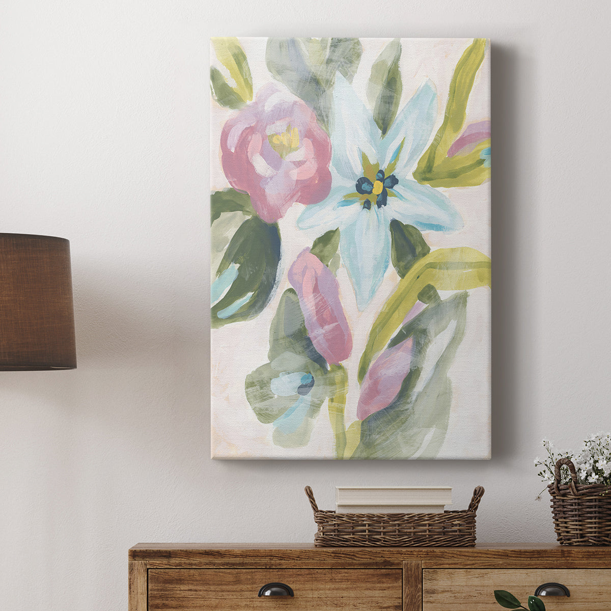 Floral Breeze Fresco I - Canvas Art Print