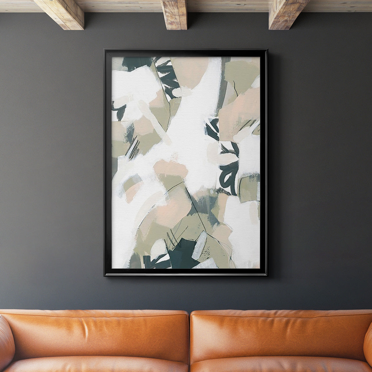 Sumi Storm II - Modern Framed Canvas Print