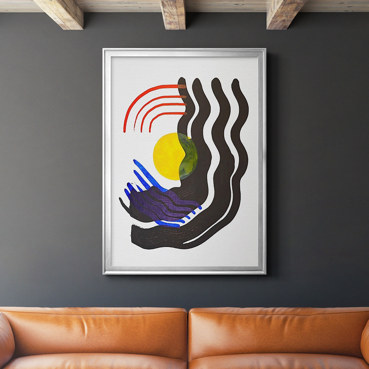 Shifting III - Modern Framed Canvas Print