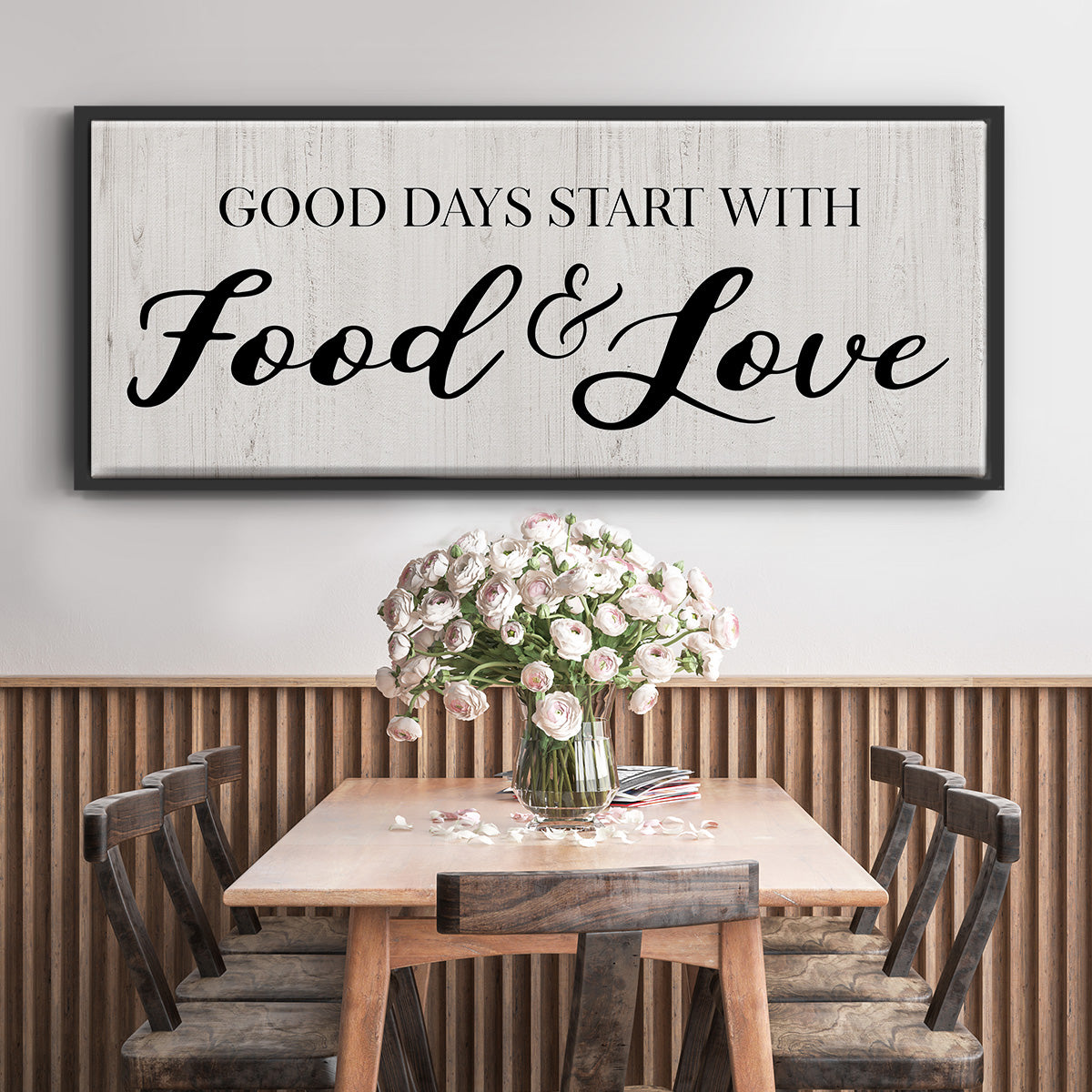 Food and Love - Floater Framed Canvas Print