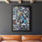 California Beach Blue Glass - Modern Framed Canvas Print