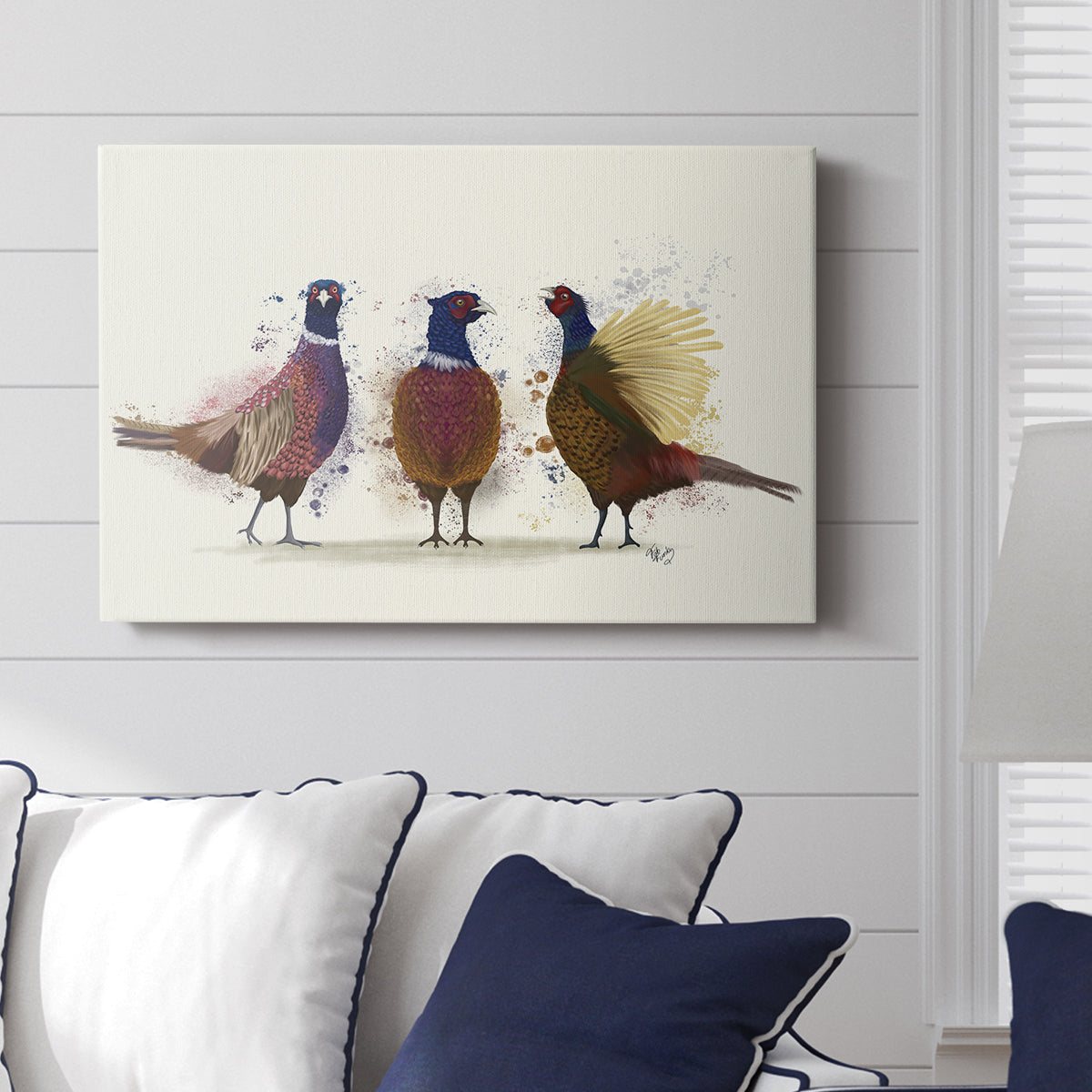 Pheasant Trio - Canvas Art Print
