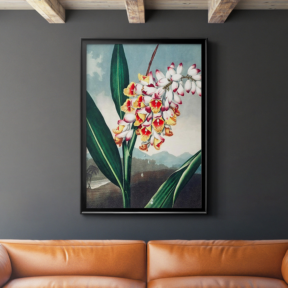 Temple of Flora VII - Modern Framed Canvas Print