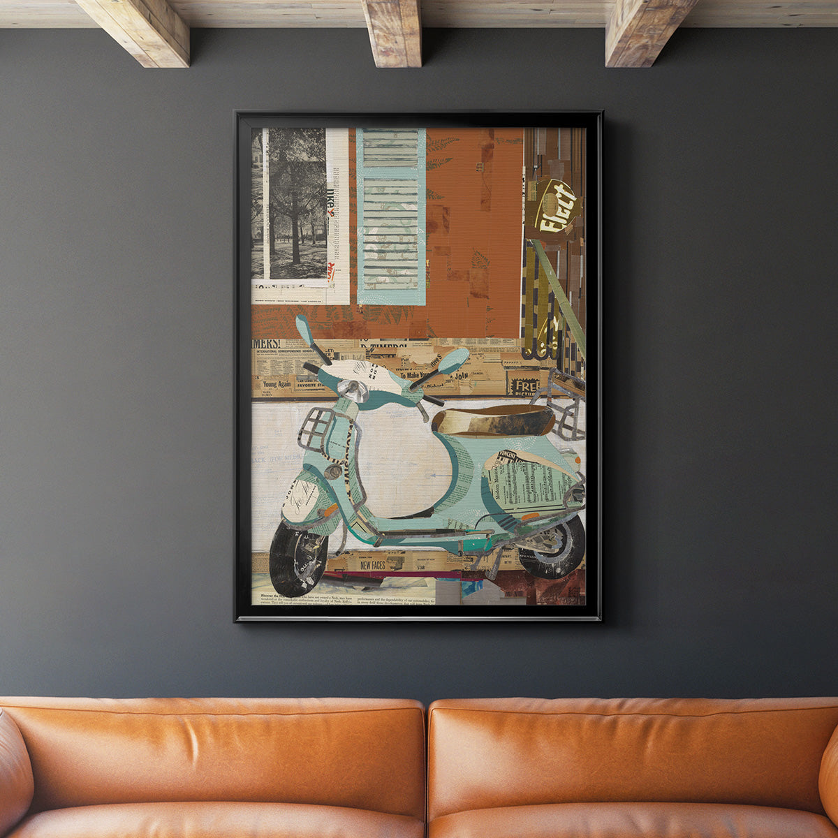 That Vespa - Modern Framed Canvas Print