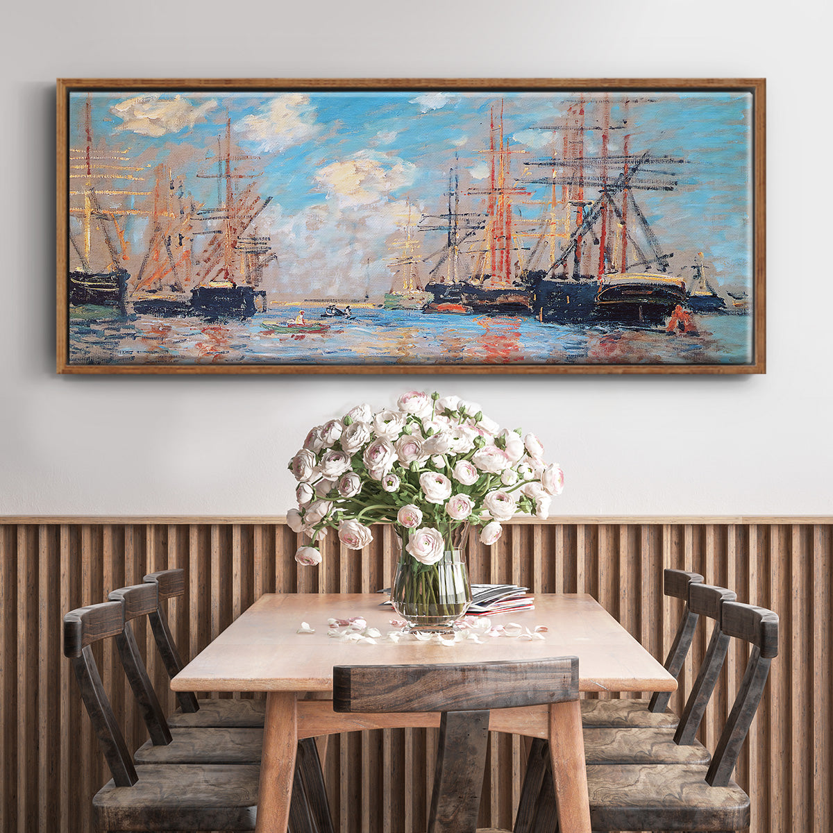The Sea, Port in Amsterdam, 1874 - Floater Framed Canvas Print