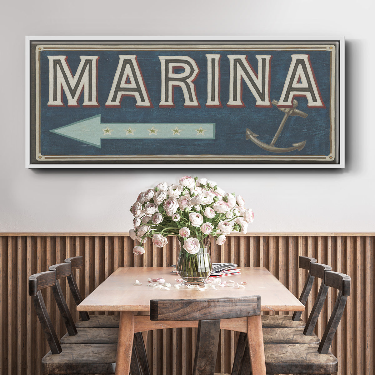 Shoreline Signs II - Floater Framed Canvas Print