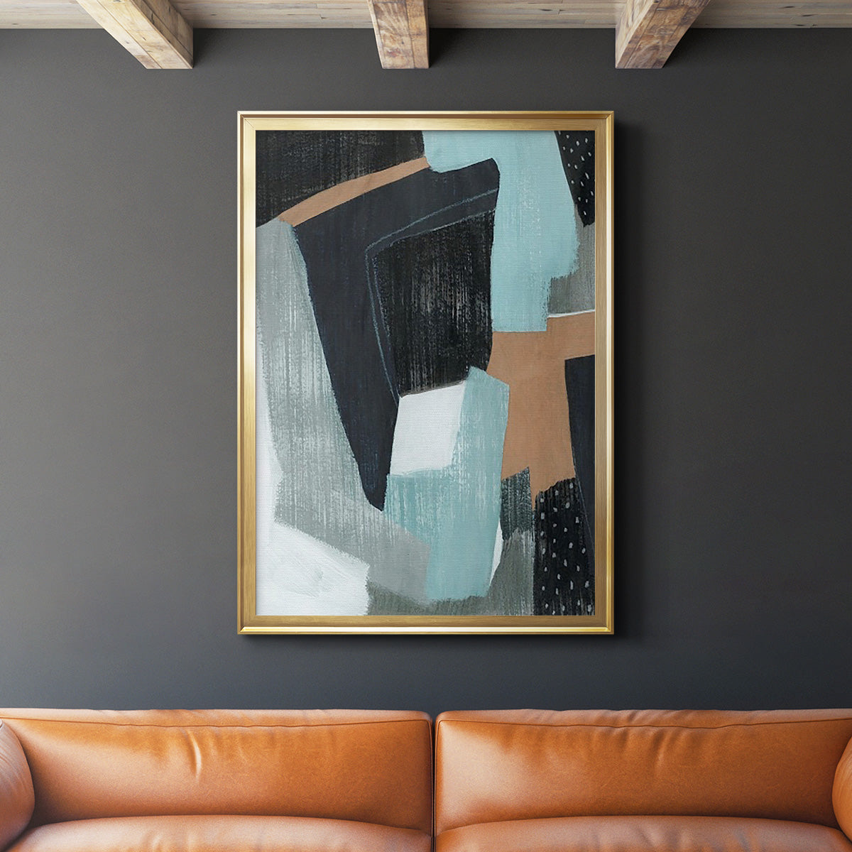 Tangerine Lagoon II - Modern Framed Canvas Print